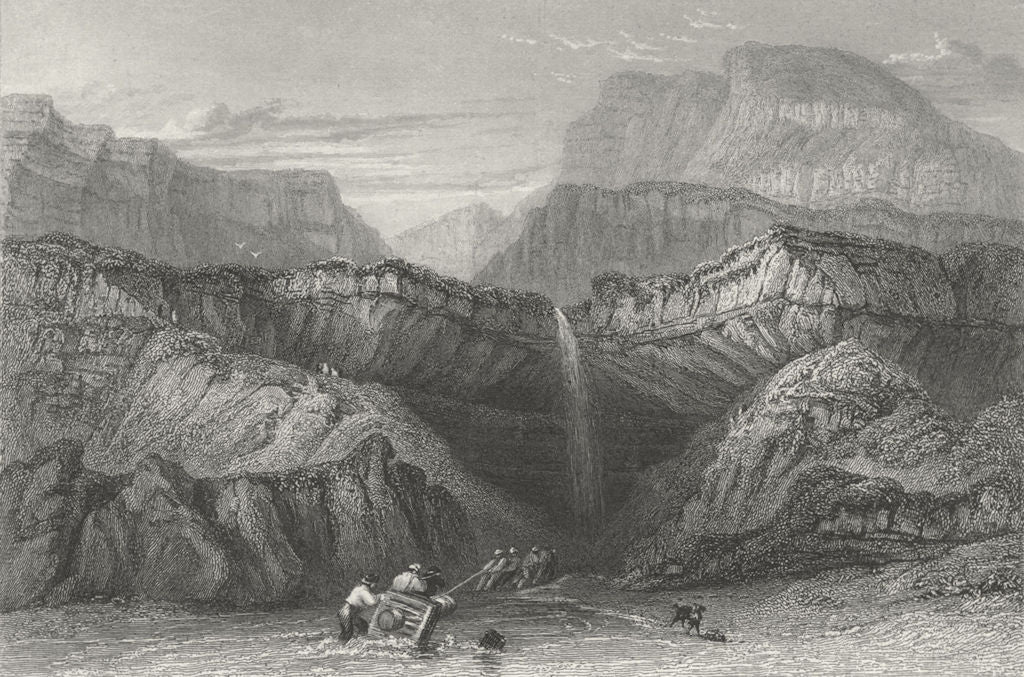 IOW. Blackgang Chine-Bartlett c1840 old antique vintage print picture